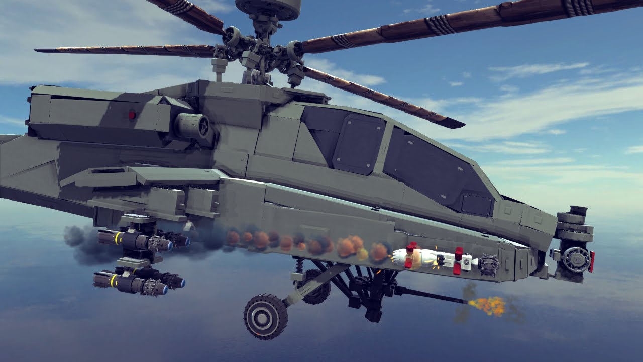 Satisfying Destruction + Other Cool Stuff #8 Feat. AH-64 Apache Gun Turret Action | Besiege