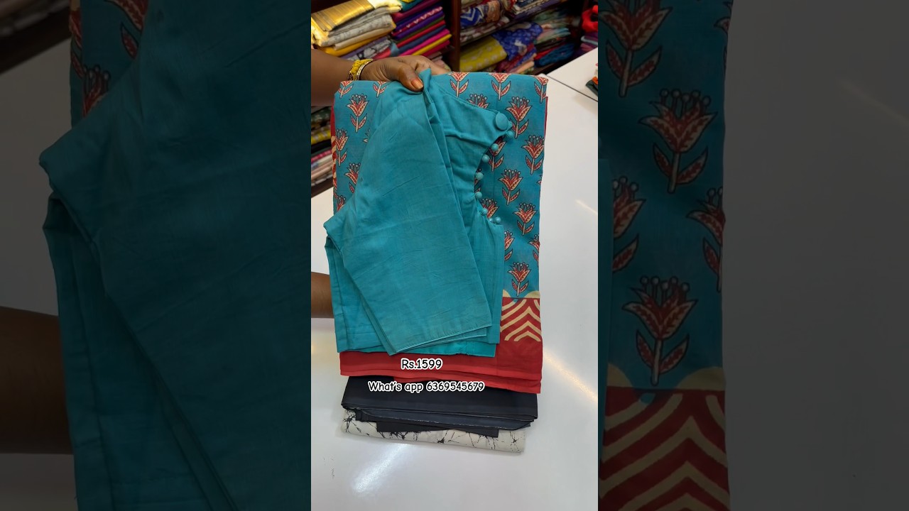 Mul Cotton Saree with Stitched Blouse! |  Rs.1,599/- | WhatsApp-6369545679 | Shop@ruffletrends
