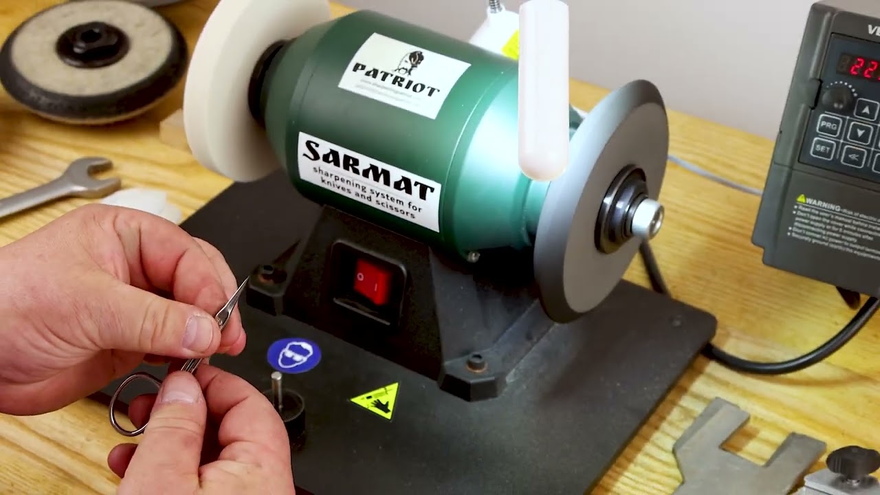 Заточка маникюрных ножниц на станке SARMAT TURBO BEAUTY  #sharpeningpatriot #заточканожей