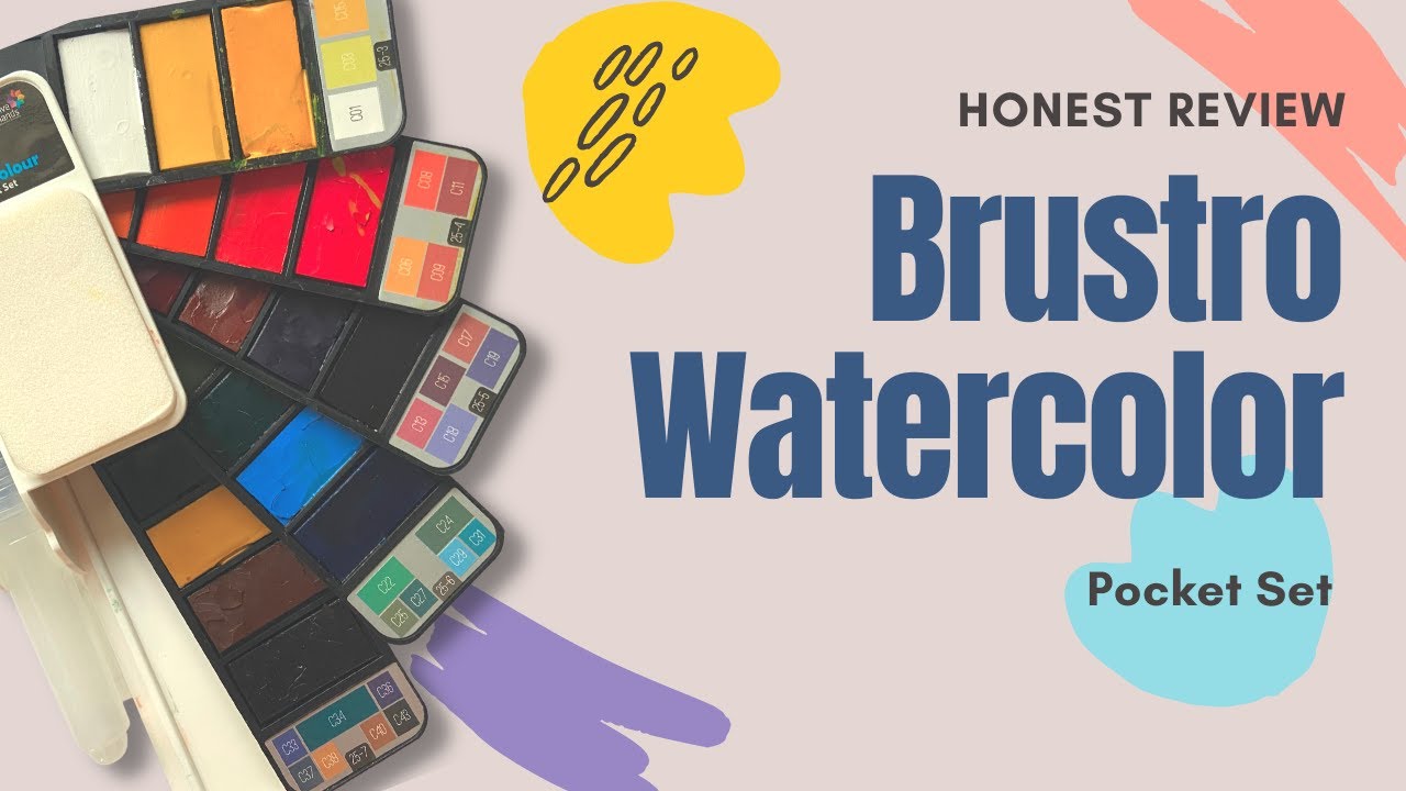 Карманный набор акварельных красок Brustro из 25 оттенков || Честный обзор || Распаковка и ускоре...