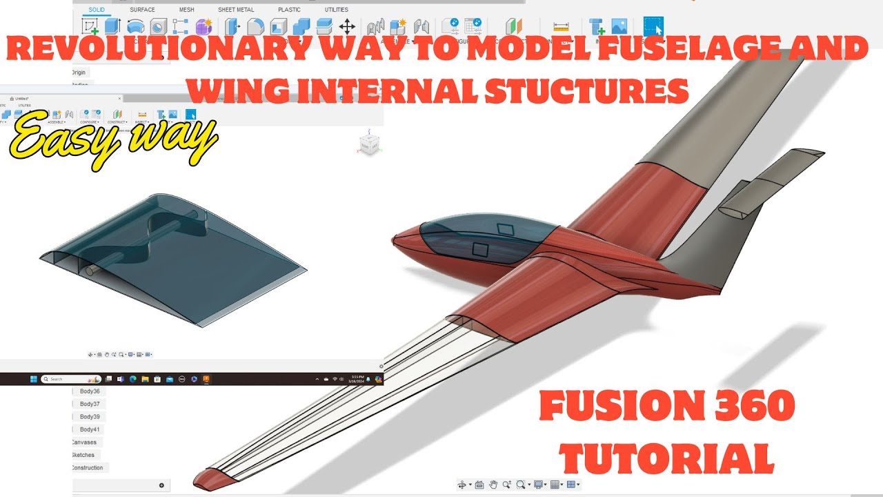 Revolutionary way to model fuselage and wing internal structures for 3D printing light weight parts.