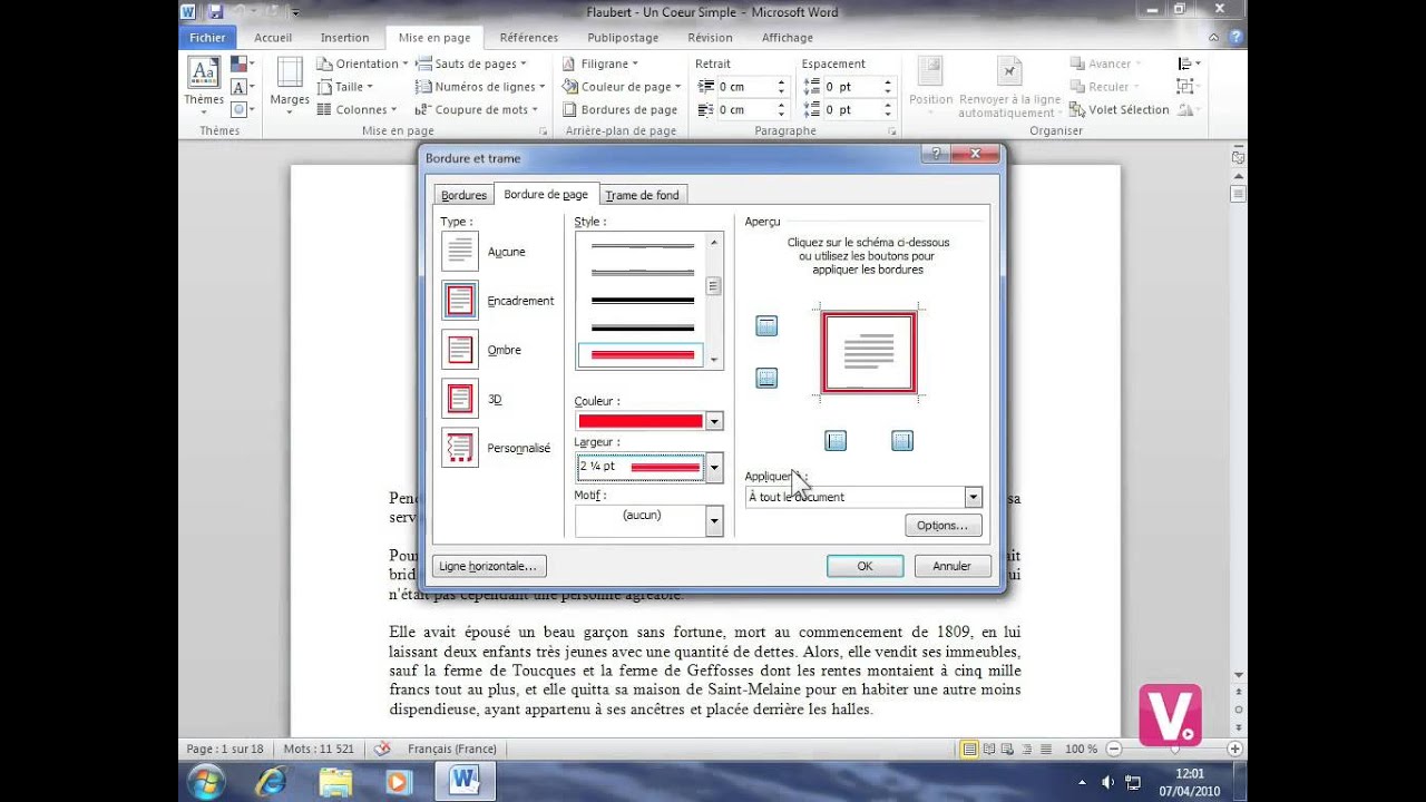 45-Modifier les bordures de pages et de paragraphe