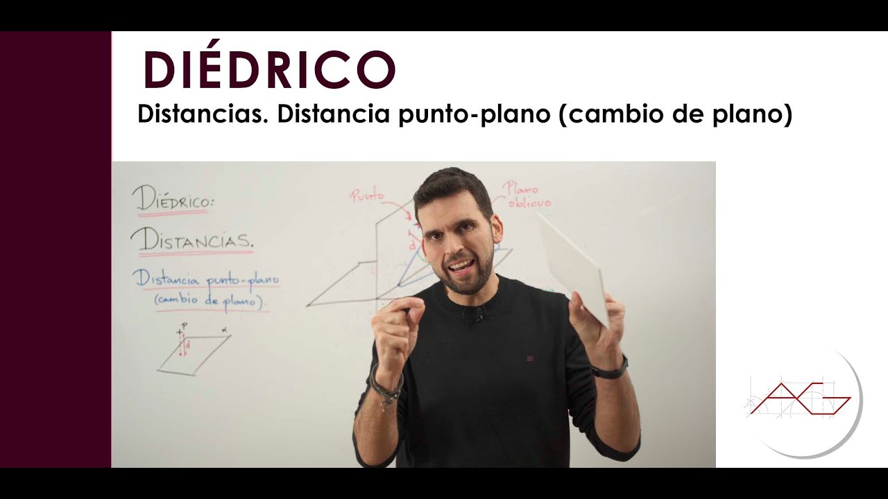 Diédrico: Distancias. Distancia punto-plano (cambio de plano)