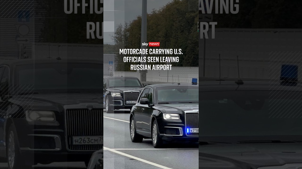 Motorcade carrying U.S. officials seen leaving Russian airport