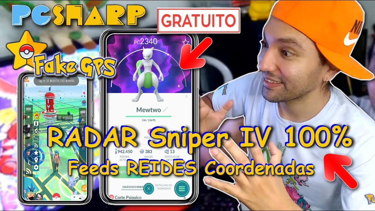 HACK RADAR 100% IV SNIPER COORDENADAS RAIDS No POKEMON GO FAKE GPS PGSHARP VERSÃO GRATUITA | EP.3
