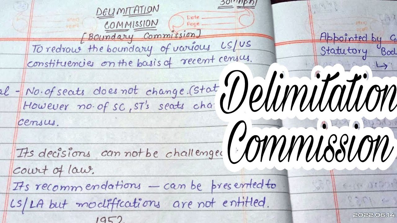 Delimitation Commission || lec.65 || Handwritten notes || Indian Polity || An aspirant !