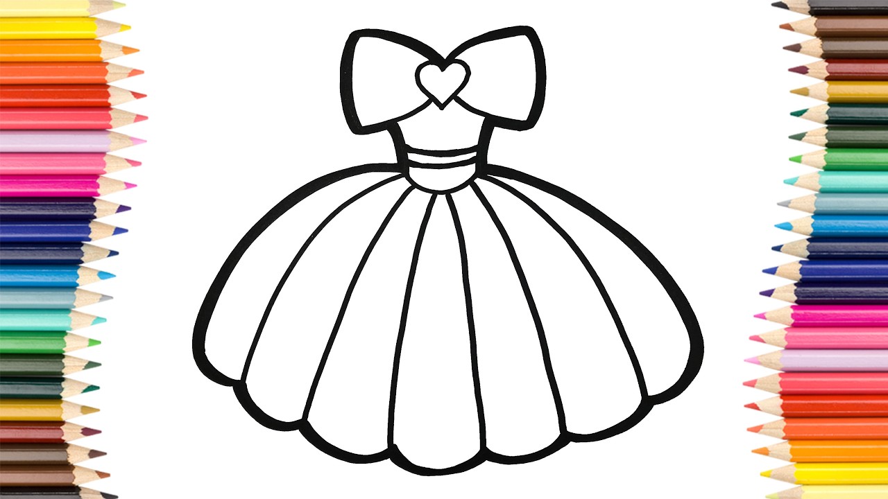 Set of Dresses. Let's Draw Dresses for Kids