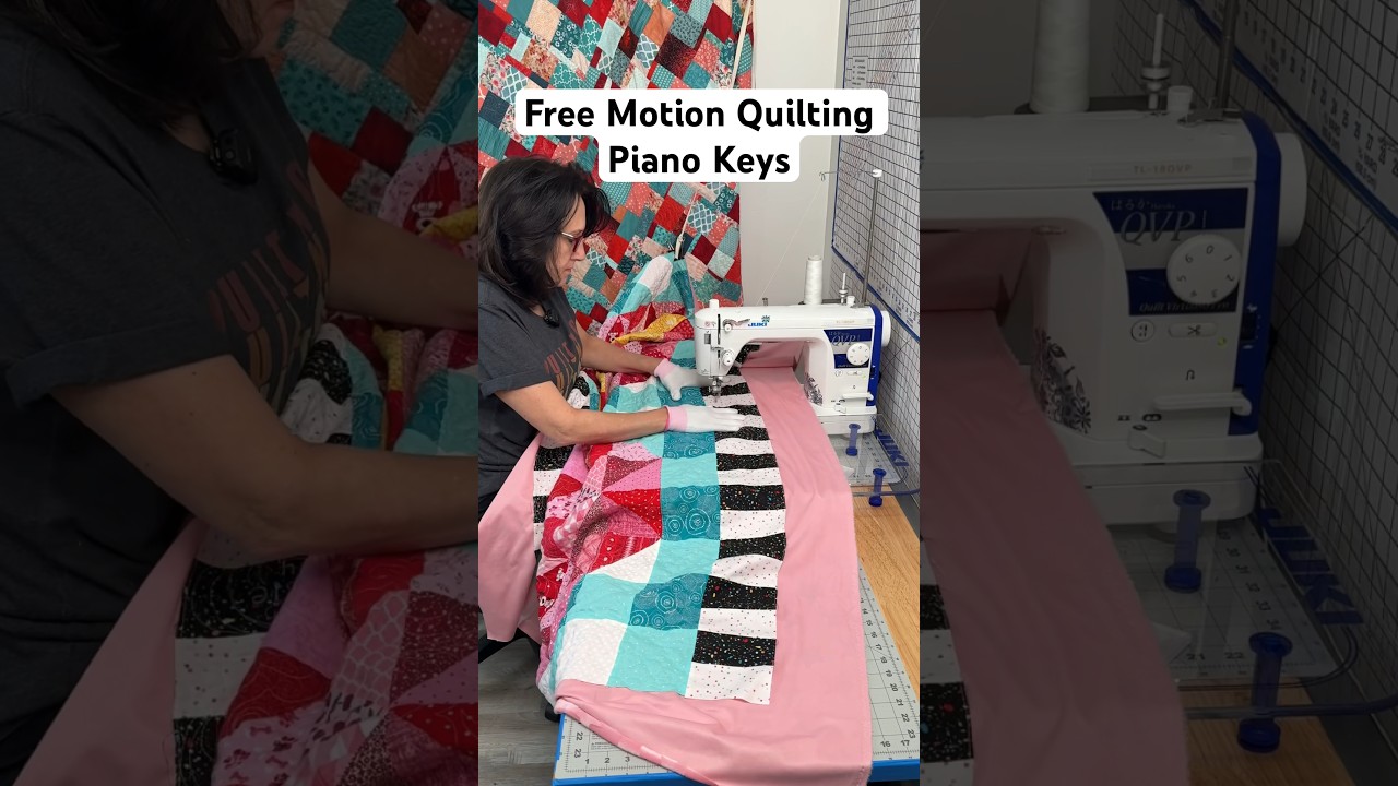 🔥Free Motion Quilting On Quilt Borders 🎹 #quilting #thesewingchannel