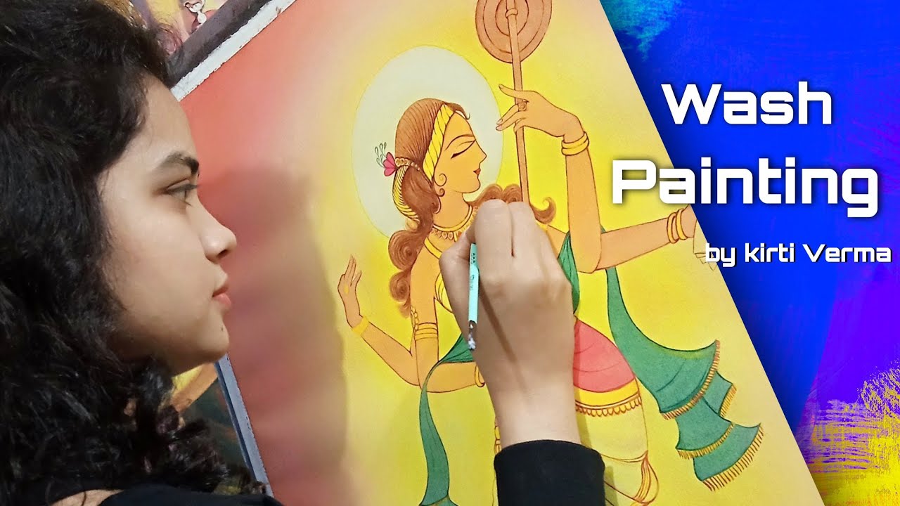 #washpanting #watercolor #kirtiverma WASH PAINTING | traditional painting process of India