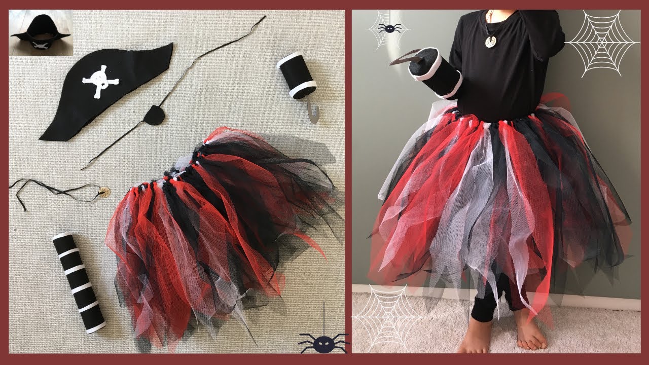 Halloween / Disfraz de pirata / SIN COSER / Piratin Kostüm ohne nähen /Fasching