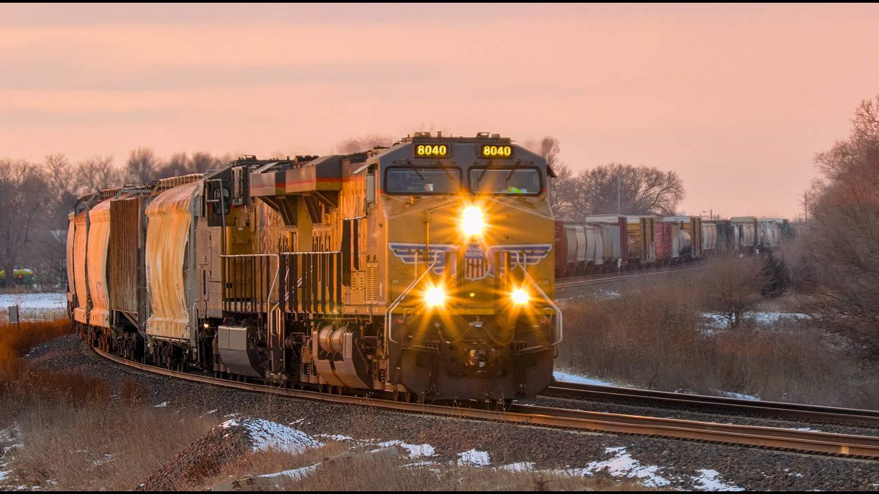 Golden Hour Freight Train at Last Light