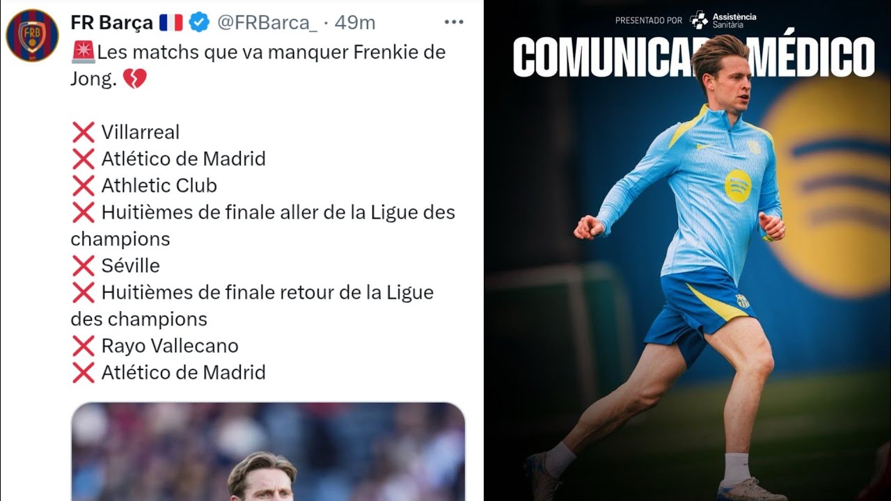 TRISTE NOUVELLE.... DEJONG SE BLESSE ET SERA ABSENT PENDANT 5 A 6 SEMAINES