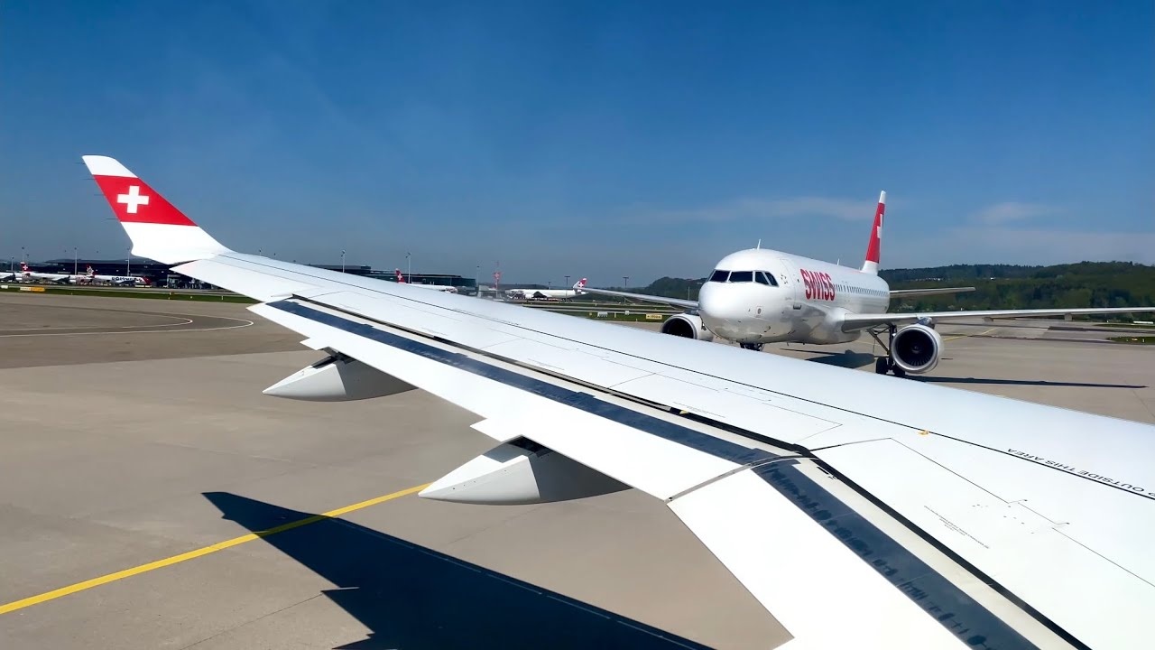 [4K] WHALE Sounds Zürich Takeoff | ZRH | SWISS | A220-300 | LX638 | HB-JCT