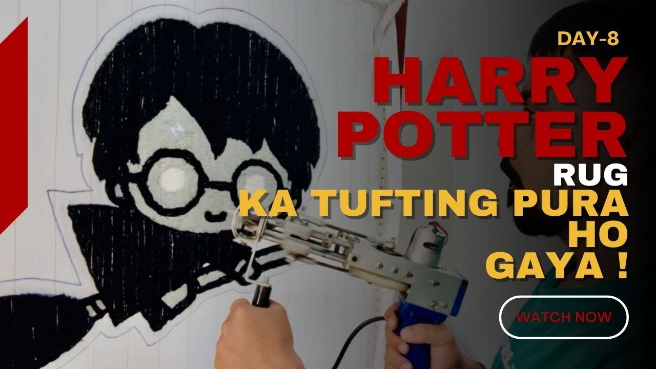 Harry Potter Rug Tufting Completed | Day 8 Tufting Process | Beginner Rug Making Tips