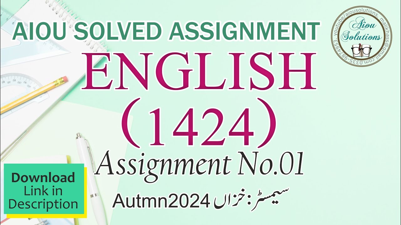 Code :1424-1 ENGLISH-II Solved Assignment No.1 Download