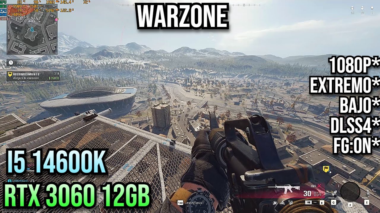Warzone Temporada 4 -  RTX 3060 12GB - 1080p,Ultra , Bajo, DLSS 4 ,FG , i5 14600k