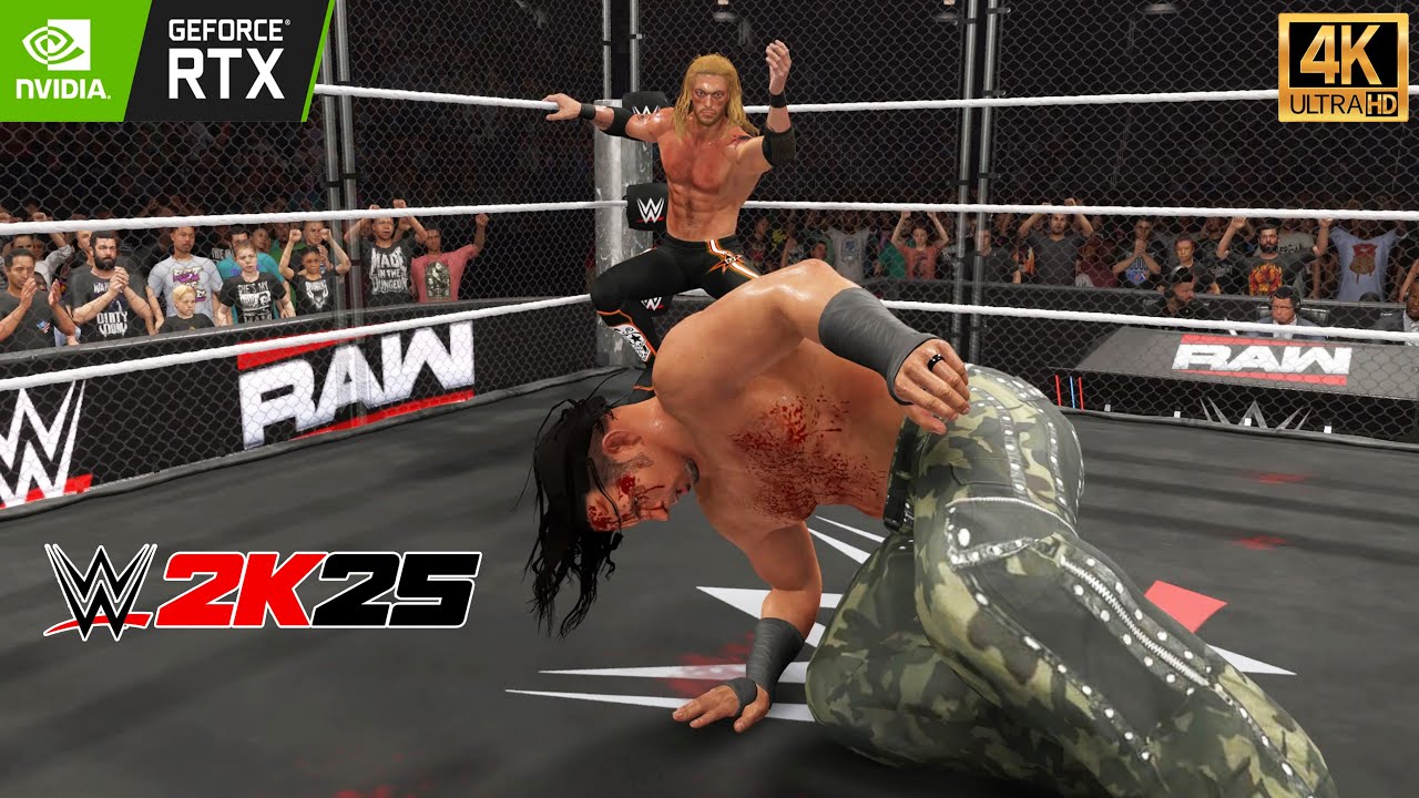 WWE2k 25 - Edge vs Matt Hardy -  STEEL CAGE WAR  Brutal Showdown No Escape! (4K60fps)