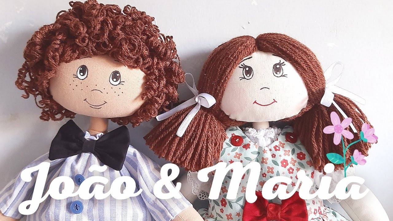 ♡ COMO FAZER BONECOS DE PANO JOÃO E MARIA 🧑🏽👧🏻 [PASSO A PASSO]