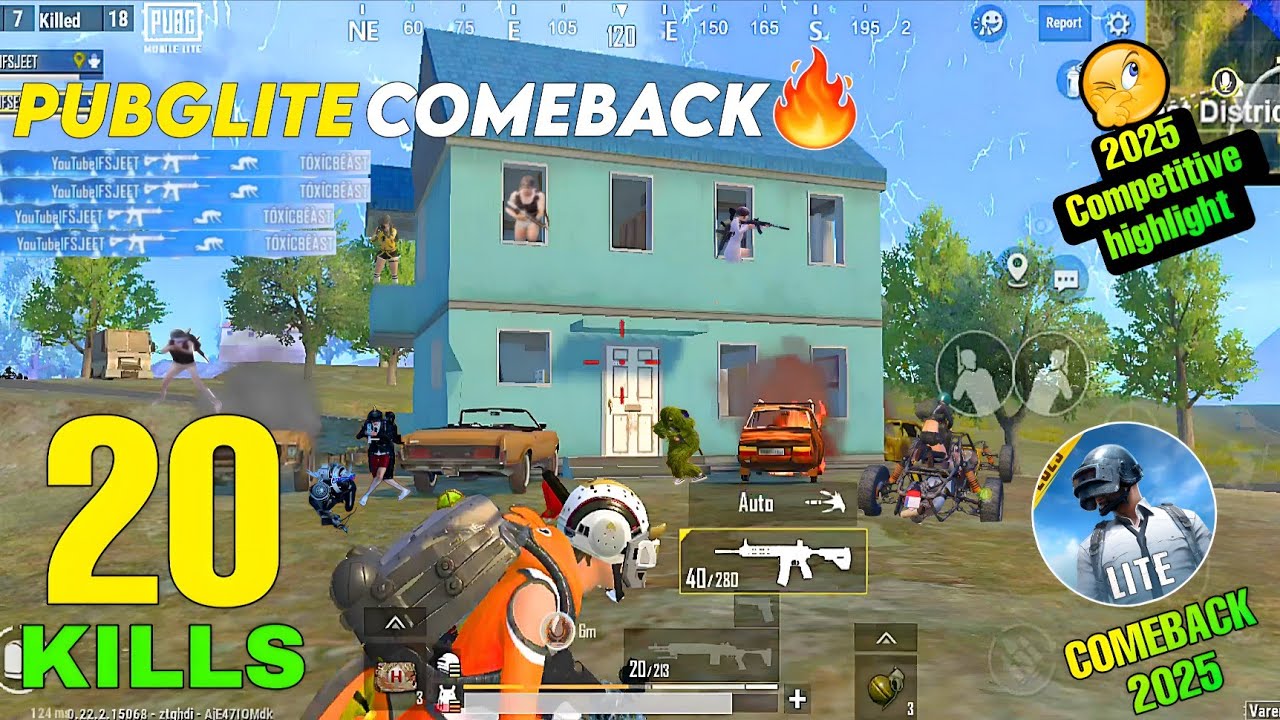 20 KILLS 🥶 PUBG LITE COMEBACK 2025 COMPETITIVE FULL RUSH LAST ZONE INTENSE FIGHT GAMEPLAY - IFSJEET