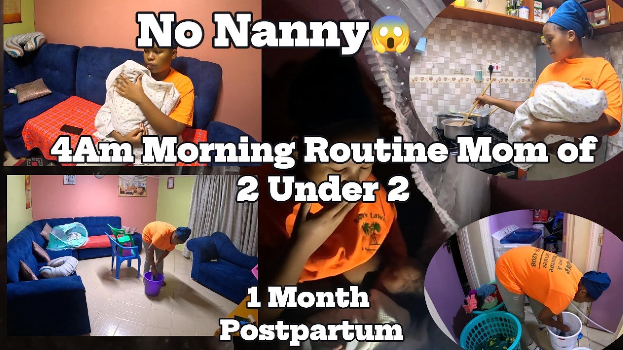 Утренняя рутина в 4 утра в одиночестве || Месяц после родов || Мама двоих детей младше двух лет