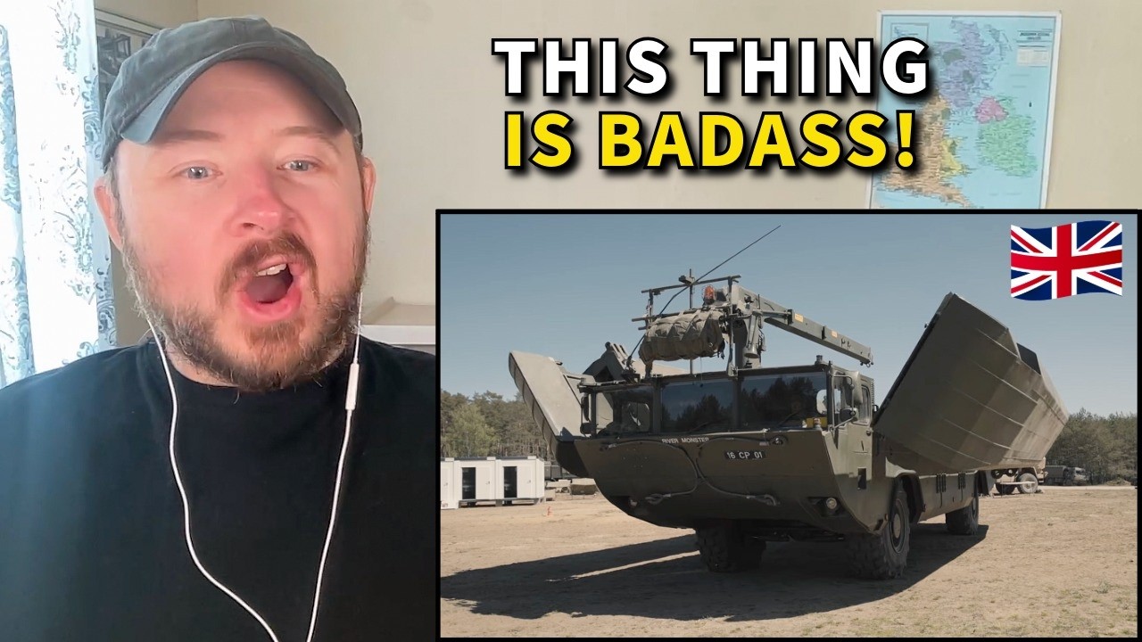 Americans React: How the British Army Floats Tanks Across a River (M3 Amphibious Rig)