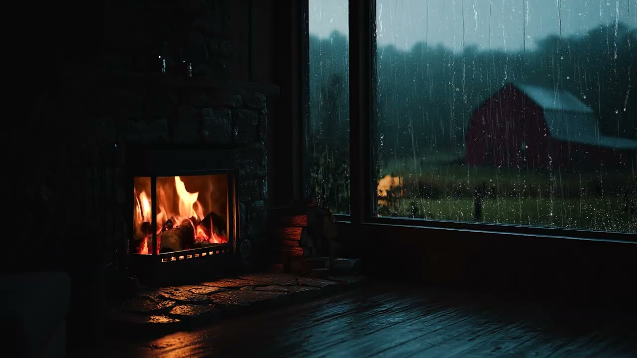 Heavy Rain in a Dark Forest Cabin in Countryside 🌧️ Relaxing Sleep Sounds for Deep Sleep