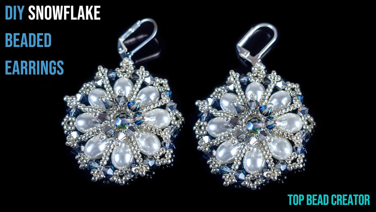 DIY Christmas Gift Ideas, Snowflake earrings, Jewelry making tutorial.