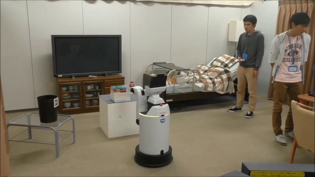 Toyota HSR welfare robot pick&place (by Toyohashi Tech)