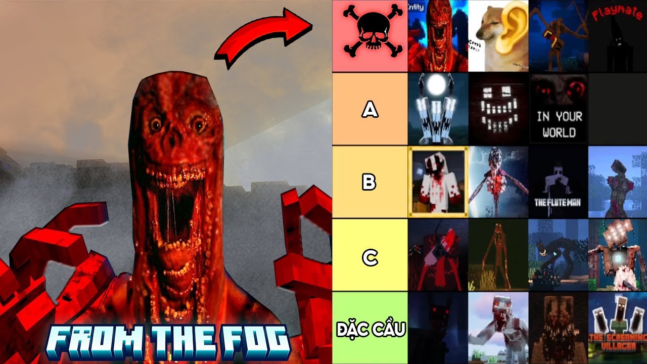 XẾP HẠNG TẤT CẢ QU&Aacute;I VẬT &Aacute;M  ẢNH NHẤT TRONG MINECRAFT FROM THE FOG !?