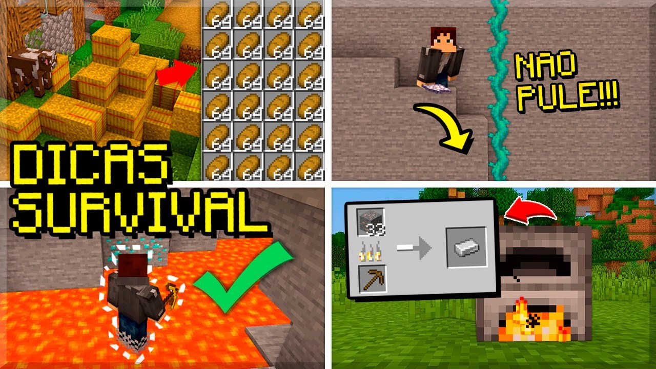 ✔ 20 DICAS de SOBREVIV&Ecirc;NCIA no MINECRAFT SURVIVAL! - Aprenda a Jogar!
