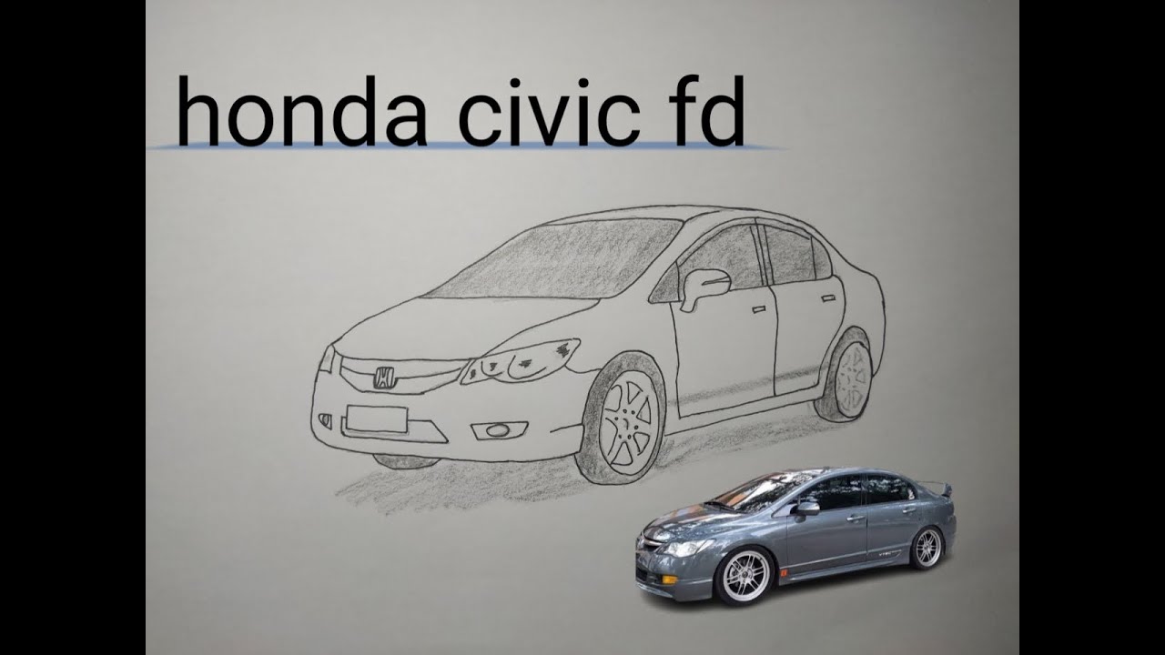 Menggambar Mobil Honda Civic FD | Cara Menggambar mobil | How To Draw