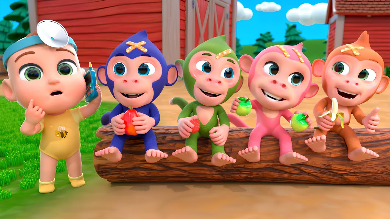 Five Little Monkeys & Boo Boo Song | Lalafun Nursery Rhymes