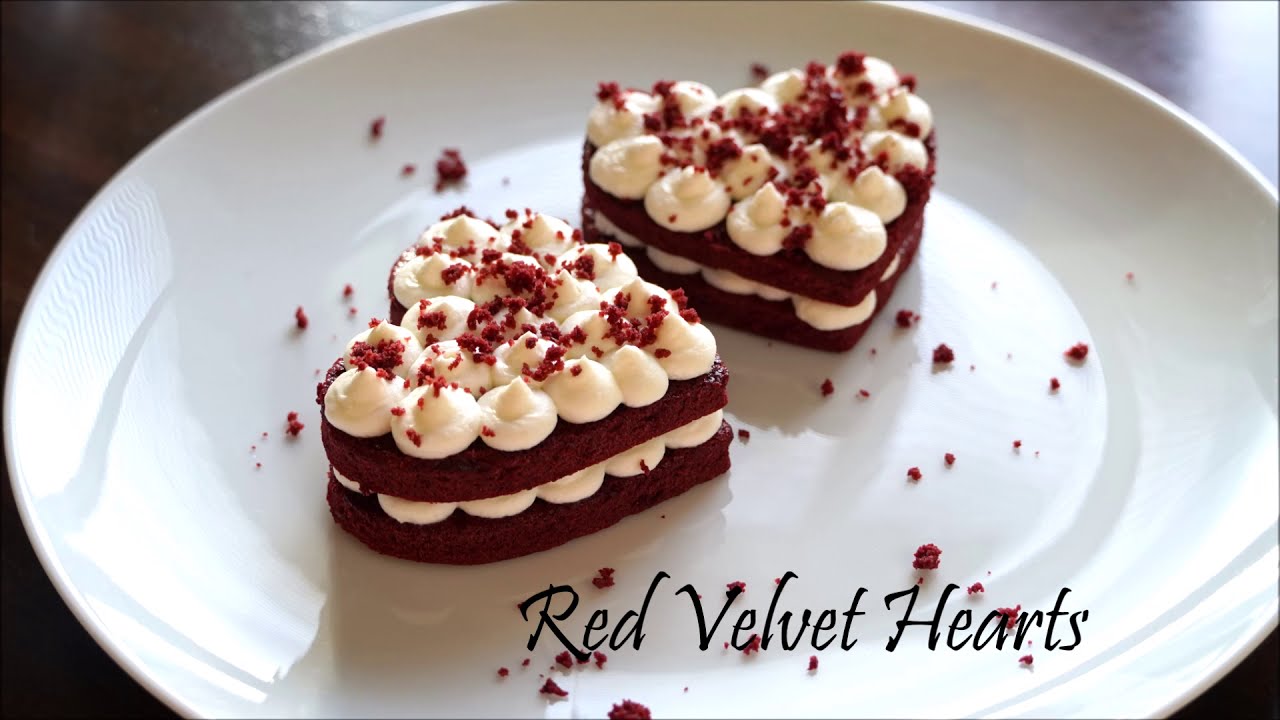 Red Velvet Mini Cakes - Red Velvet Hearts