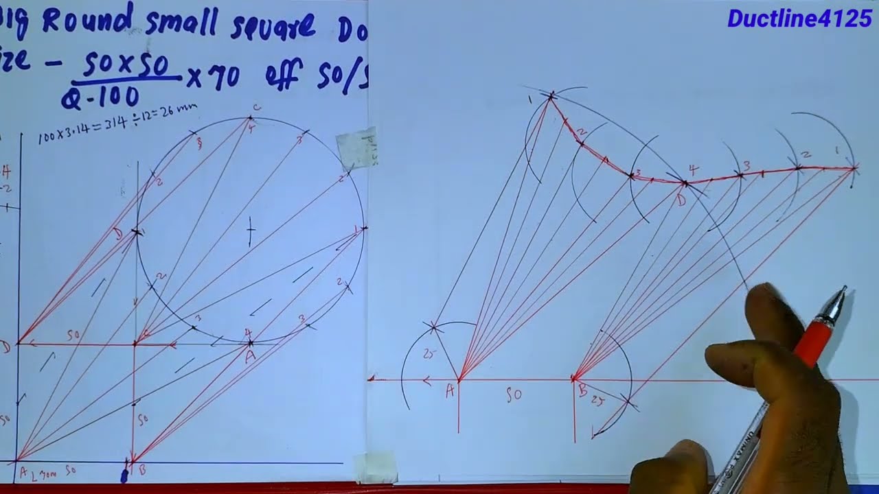 double offset duct Big Round Small Square Double offset square to round #doubleoffset #squareround