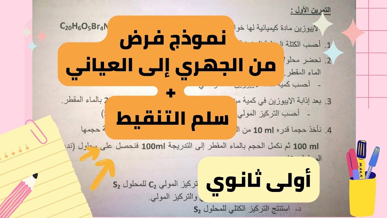 تمارين من المجهري إلى العياني (نموذج فرض1) | أولى ثانوي