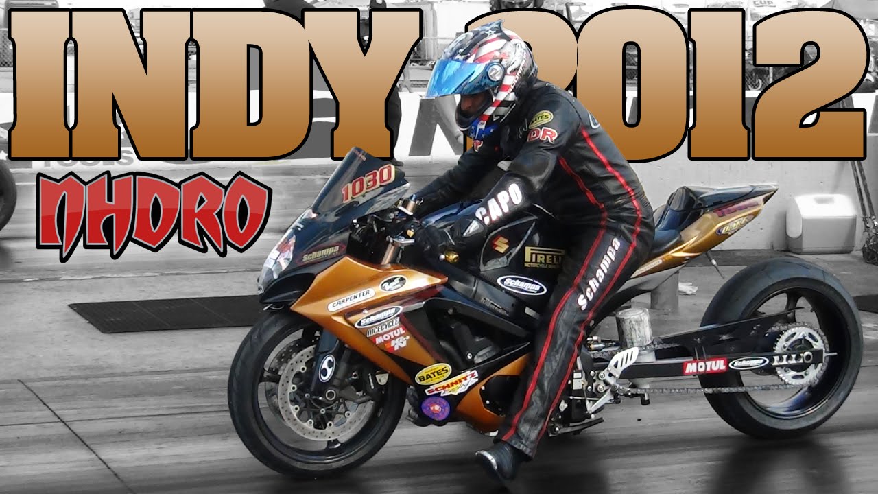 NHDRO 4: Indy, Friday Test & Tune motorcycle drag racing video 2012