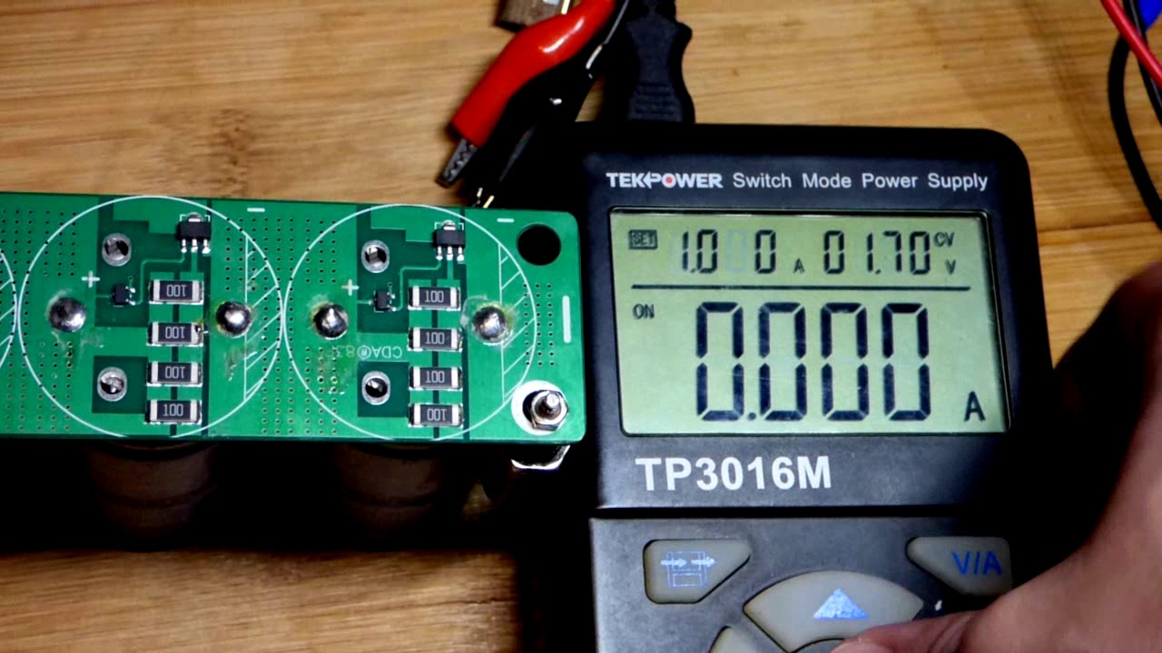 DIY balancing series super capacitors when one cap is lower than the rest by electronzap electronics