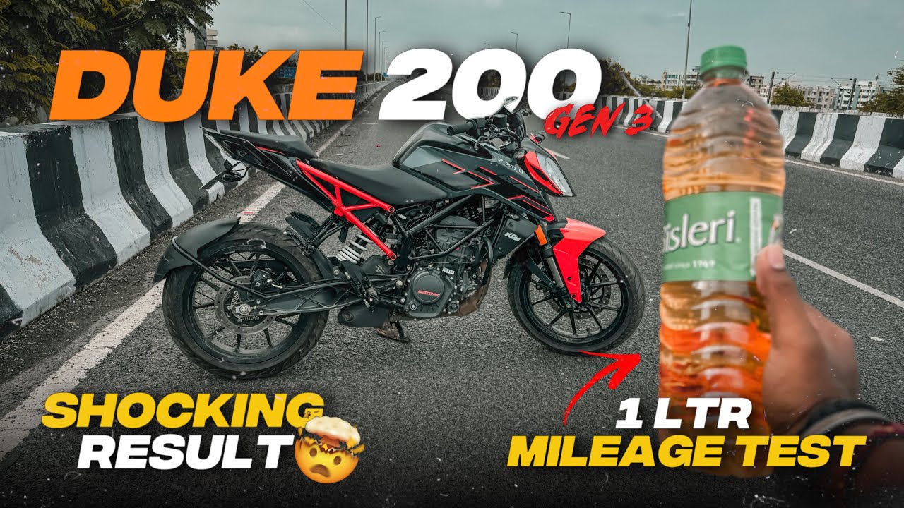 New Duke 200 High Speed Mileage Test 🔥| Updated KTM Duke 200 1L Mileage |