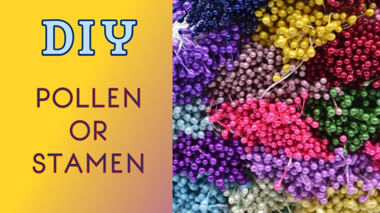 How to make pollen for flower || DIY flower stamen|| 5 different types of pollen or stamen from talc