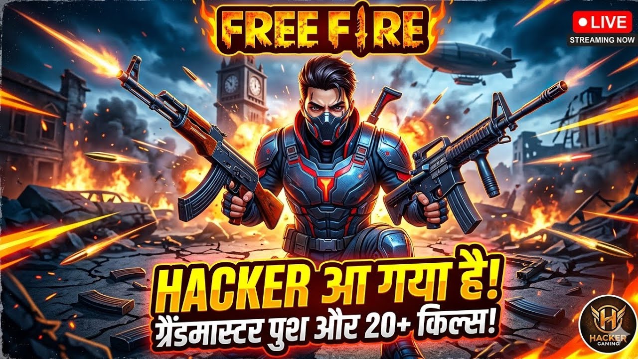* FREE FIRE LIVE: HACKER IS HERE! ⚡ Grandmaster Push & Pro Gameplay 🏆
