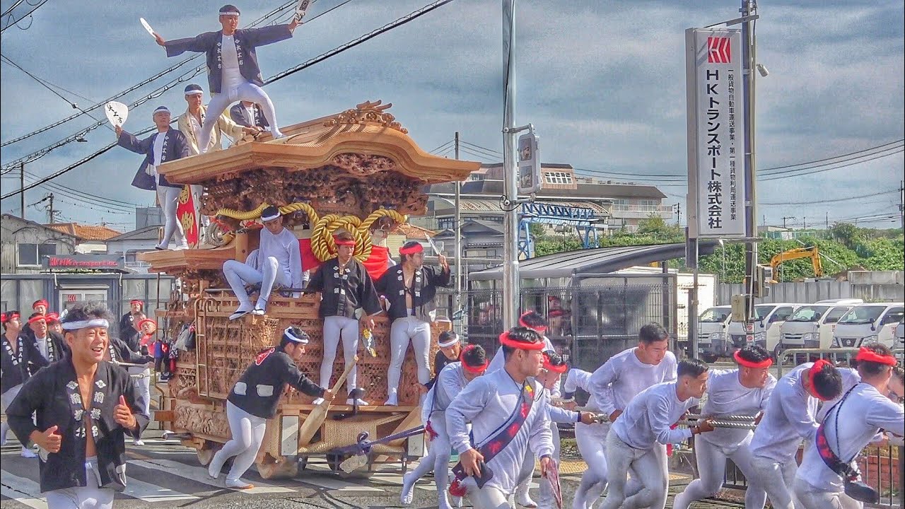 2025.9.28 泉佐野市 八町連合(日新·北中·長坂地区) だんじり 試験曳き やりまわし(上瓦屋·中之庄·下瓦屋·新家町·鶴原東·下瓦屋南·貝田町·鶴原町)