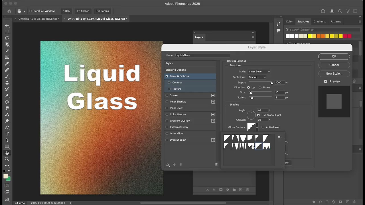 Liquid Glass Layer Style on Photoshop