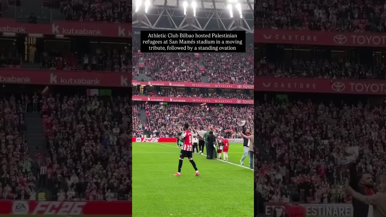 Athletic Club Bilbao hosted Palestinian refugees at San Mames Stadium in a moving tribute #shorts