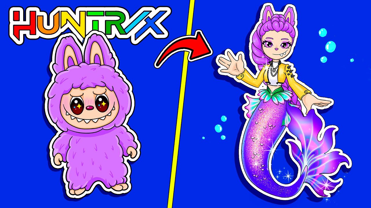 K-Pop Demon Hunters Style Mermaid Glow UP! Labubu Blind Bag | Paper DIY