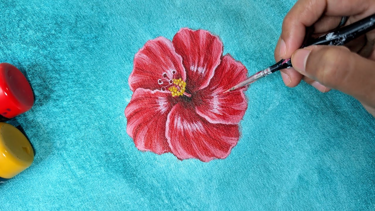 Khushbu Adeshara is live! Painting Hibiscus 🌺 Step-by-step