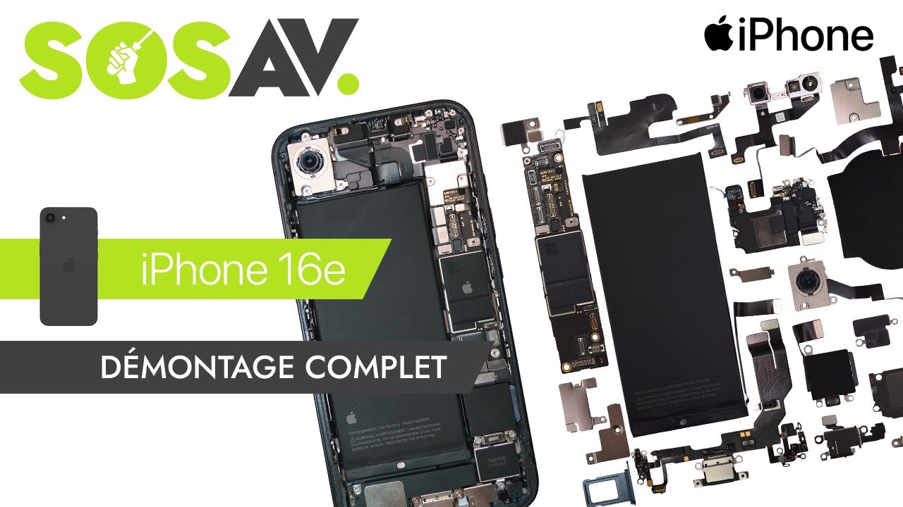 Tutoriel SOSav iPhone 16e - Démontage complet