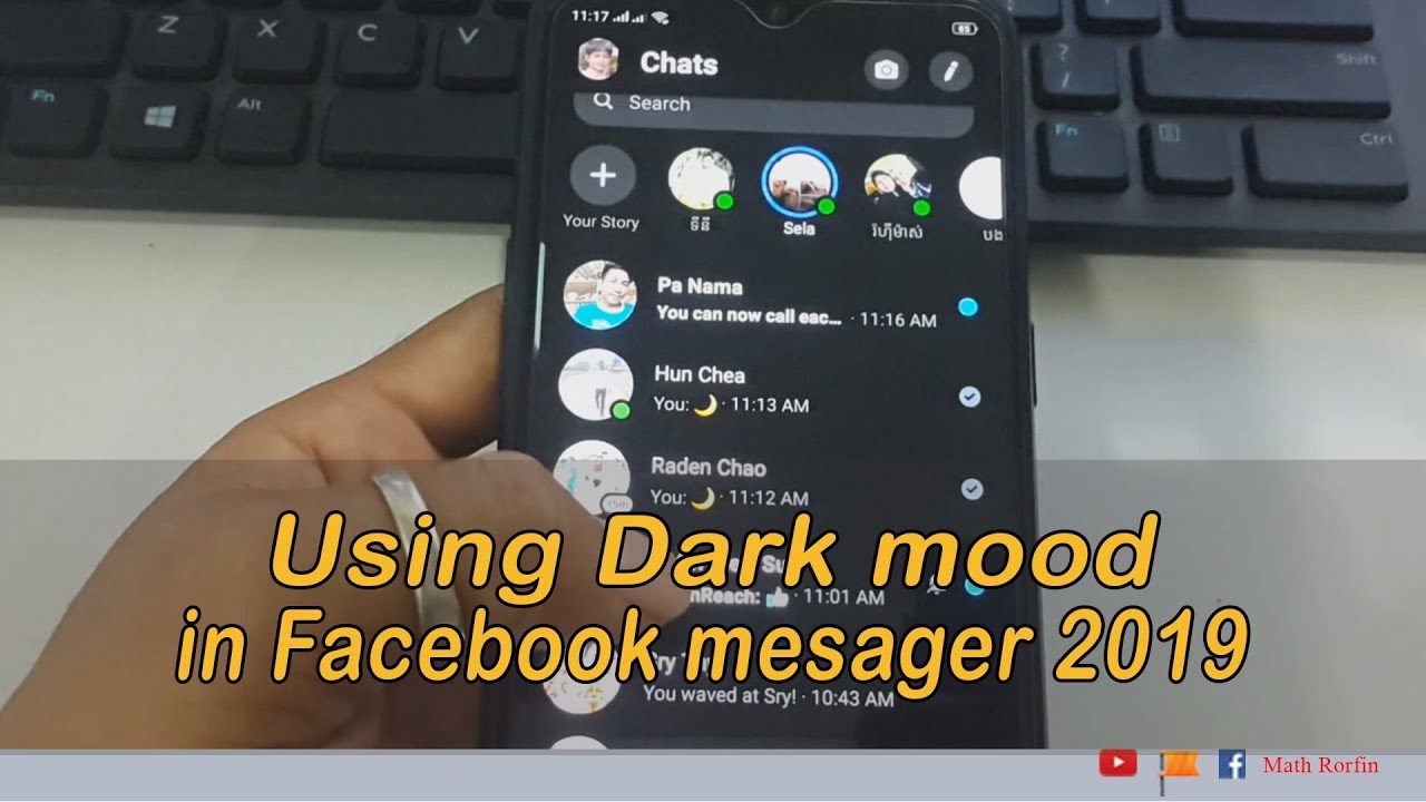 Using Dark mood in Facebook messenger  2019