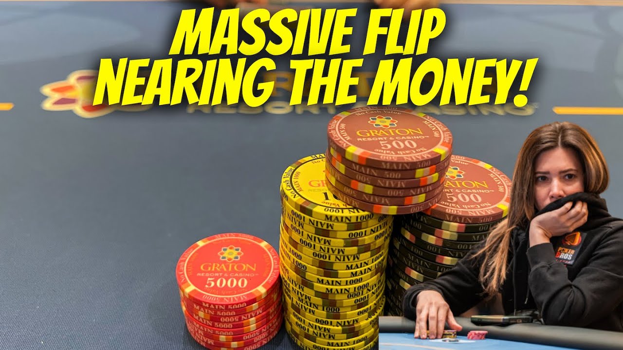 ALL IN Massive Flip For Piles! Running Deep in $50K MTT - Tournament Poker In Cali! Poker Vlog #89