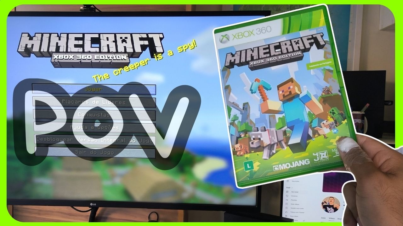 Minecraft Xbox 360 lacrado | POV Unboxing