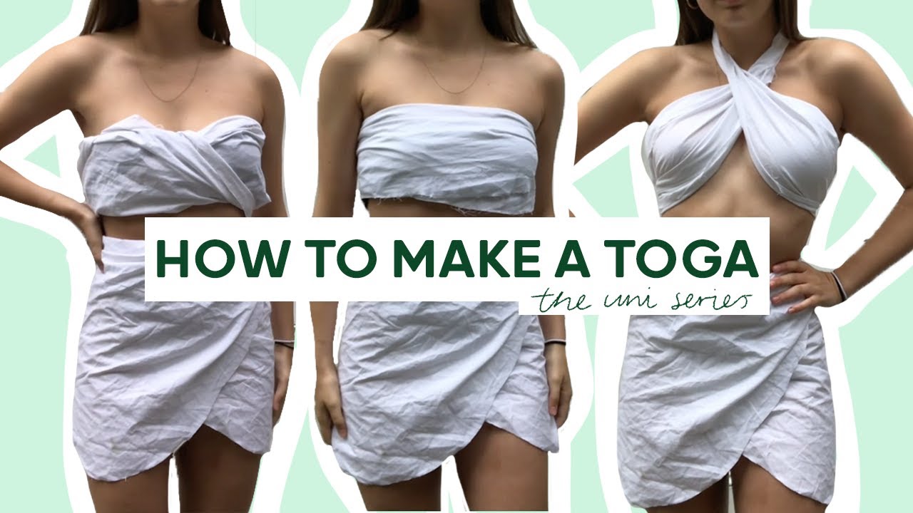 How to make a TOGA PARTY set! - 3 tops and wrap skirt tutorial! | ItsRebeccaMarie